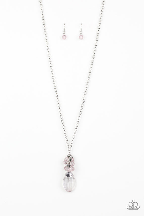Paparazzi Necklace - Crystal Cascade - Pink