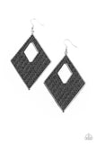 Paparazzi Earrings - Woven Wanderer - Black