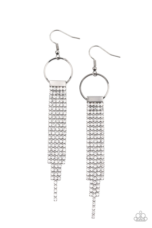 Paparazzi Earrings - Tapered Twinkle - White