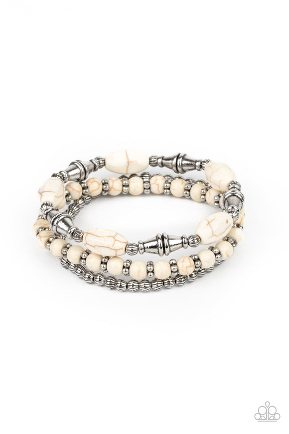 Paparazzi Bracelet - Sahara Sanctuary - White