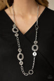 Paparazzi Necklace - Mechanically Metro - Silver