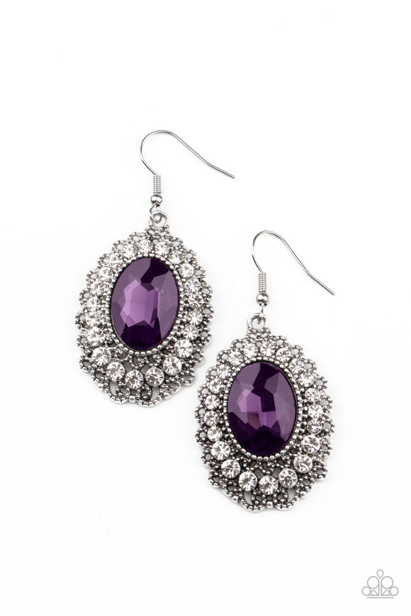 Paparazzi Earrings - Glacial Gardens - Purple