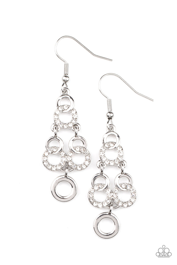 Paparazzi Earring - Luminously Linked - White