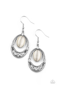 Paparazzi Earrings - Serene Shimmer - White