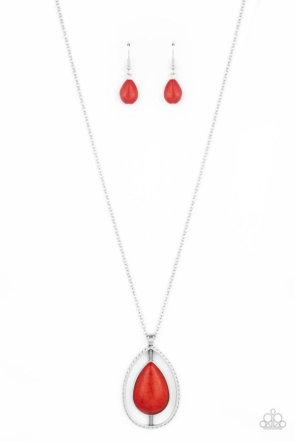 Paparazzi Necklace - Here Today, PATAGONIA Tomorrow - Red