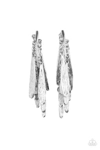 Paparazzi Earrings - Pursuing The Plumes - Silver