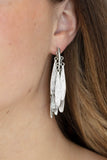 Paparazzi Earrings - Pursuing The Plumes - Silver