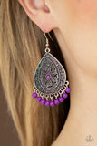 Paparazzi Earrings - Blossoming Teardrops - Purple