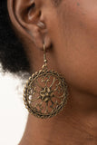 Paparazzi Earrings - Floral Fortunes - Brass