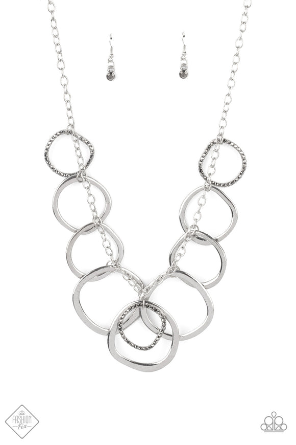 Paparazzi Necklace - Fashion Fix June 2021 ~ Dizzy With Desire - Silver