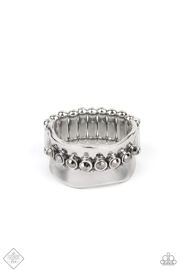 Paparazzi Ring - Fashion Fix June 2021 ~ Scintillating Smolder - Silver