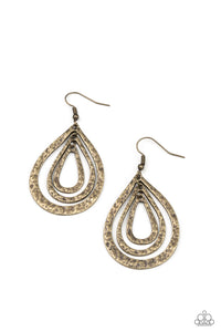 Paparazzi Earrings - Plains Pathfinder - Brass