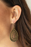 Paparazzi Earrings - Plains Pathfinder - Brass