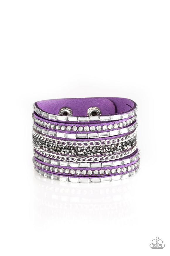 Paparazzi Bracelet - Rhinestone Rumble - Purple