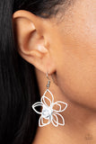 Paparazzi Earrings - Botanical Bonanza - White