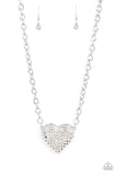 Paparazzi Necklace - Heartbreakingly Blingy - White