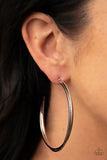 Paparazzi Earrings PREORDER - Monochromatic Curves - Silver