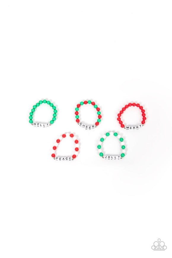 Paparazzi Starlet Shimmer Kit - Christmas Word Bracelets - 5 pack