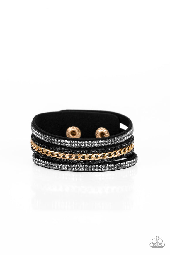 Paparazzi Bracelet - Rollin In Rhinestones - Black