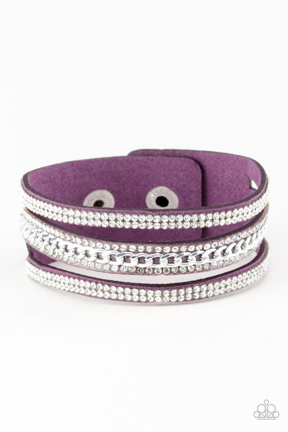Paparazzi Bracelet - Rollin In Rhinestones wrap - Purple